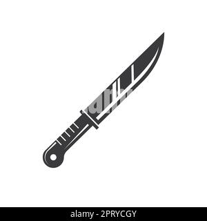 Schwarzes Küchenmesser Vektorsymbol Illustration Designvorlage Web Stockfoto
