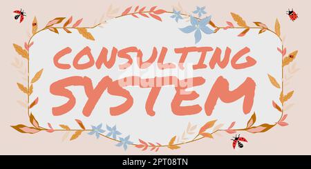 Sign Display Consulting SystemUnterstützung von Unternehmen zur Verbesserung der Prozessadäquanz und Funktionalität, Business-Ansatz Unterstützung von Unternehmen zur Verbesserung der Prozessadäquanz und Stockfoto