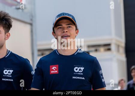 BAKU, ASERBAIDSCHAN, baku City Circuit, 27.April 2023: #21, Nyck de VRIES, Scuderia Alpha Tauri, während des Aserbaidschan Formel 1 Grand Prix auf Baku CI Stockfoto