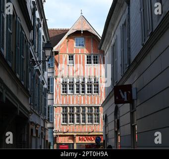 Alte Fachwerkhäuser in Troyes, Frankreich Stockfoto