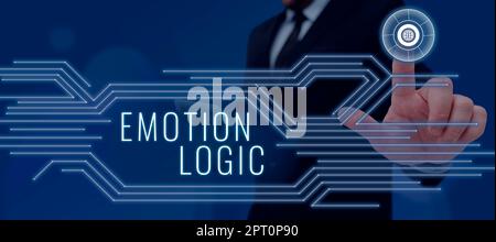 Text mit Inspiration Emotion Logic, Business overview Heart or Brain Soul oder Intelligence Confusion Equal Balance Stockfoto