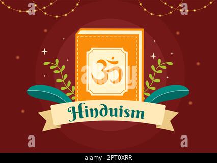 Symbol des Hinduismus flacher Hintergrund Cartoon Handgezeichnete Vorlagen Illustration Stock Vektor