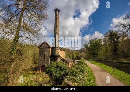 Der Leawood Pumphouse am Cromford Canal, Derbyshire, England Stockfoto