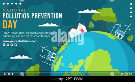 National Pollution Prevention Day Thumbnail Flat Cartoon Handgezeichnete Vorlagen Illustration Stock Vektor