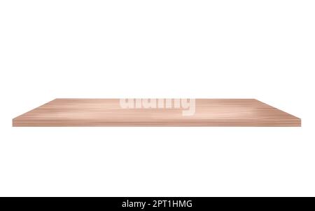 Der Boden besteht aus hellem, strukturiertem Holz mit Scheuerstellen Digital Illustration auf weißem Hintergrund. Ein Podium für eine Tänzerin, ein Model, eine Bühne für ein Theater Stockfoto