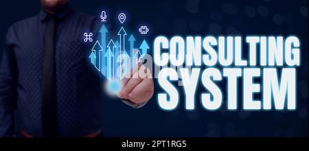 Inspiration Schilder zeigen Beratung SystemHelping Firmen verbessern die Angemessenheit und Funktionalität von Prozessen, Business Showcase hilft Firmen, Prozessanzeigen zu verbessern Stockfoto