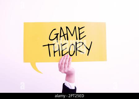 Inspiration zeigt Zeichen Spiel Theorie, Internet-Konzept Zweig der Mathematik mit der Analyse von Strategien beschäftigt Stockfoto