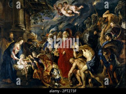 Die Verehrung der Magi durch Peter Paul Rubens Oil auf Leinwand Stockfoto