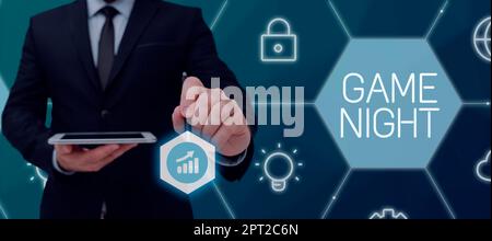 Text, der Inspiration Game Night, Business Overview Event zeigt, bei dem sich Leute treffen, um flachgelegt zu werden Stockfoto