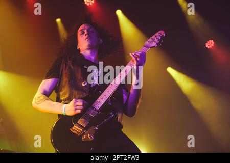 Tilburg, Niederlande. 23., 2023. April. Der dänische Black Metal ACT Afsky führt während des niederländischen Musikfestivals Roadburn Festival 2023 in Tilburg ein Live-Konzert auf. (Foto: Gonzales Photo - Peter Troest). Stockfoto