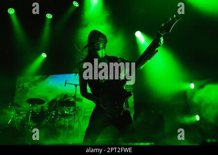 Tilburg, Niederlande. 23., 2023. April. Der dänische Black Metal ACT Afsky führt während des niederländischen Musikfestivals Roadburn Festival 2023 in Tilburg ein Live-Konzert auf. (Foto: Gonzales Photo - Peter Troest). Stockfoto