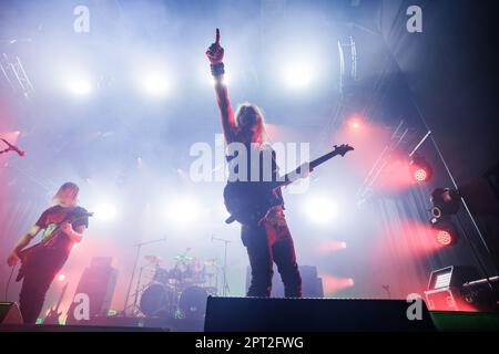 Tilburg, Niederlande. 23., 2023. April. Der dänische Black Metal ACT Afsky führt während des niederländischen Musikfestivals Roadburn Festival 2023 in Tilburg ein Live-Konzert auf. (Foto: Gonzales Photo - Peter Troest). Stockfoto