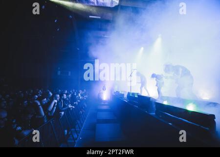 Tilburg, Niederlande. 23., 2023. April. Der dänische Black Metal ACT Afsky führt während des niederländischen Musikfestivals Roadburn Festival 2023 in Tilburg ein Live-Konzert auf. (Foto: Gonzales Photo - Peter Troest). Stockfoto