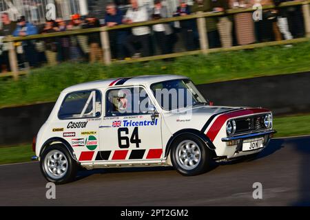 Lawrence Warr, Mini 1275 GT, Gordon Spice Trophy, Heat 2, für Limousinen der Gruppe 1, die in den Jahren 1970 bis 1982 mit zwei zwanzig Läufen und gefahren sind Stockfoto