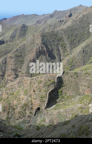 Berglandschaft zwischen masca und Teno auf Teneriffa, Kanarische Inseln, Spanien Stockfoto