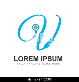 Medizinisches Monogramm Logo Anfangsbuchstabe V Stock Vektor