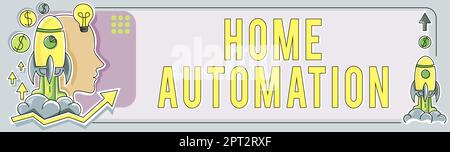 Konzeptunterschrift Home Automation, Geschäftskonzept Überwachung der elektrischen Aktivität des Hauses mittels Technologie Stockfoto