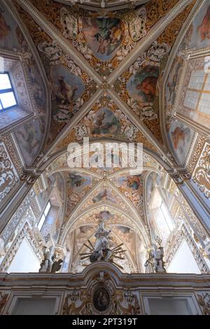 Das Innere von Certosa di Padula, bekannt als Padula Charterhouse, ist ein Kloster in der Provinz Salerno in Kampanien, Italien. Stockfoto