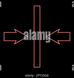 Neon symmetrisches Layout Bildbezeichnung auf dem Hintergrundbild Symbol Schwarze Farbe Vektor Abbildung flaches Bild Rot Vektor Abbildung flaches Bild Stock Vektor