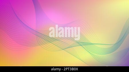 Panorama bunte abstrakte stilvolle Multi-Hintergrund mit welligen Linien - Vektor-Illustration Stockfoto