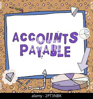 Schild zeigt Kreditoren, Wort geschrieben auf Überwachung und Kontrolle der verschiedenen Werbeaktivitäten Neue Ideen auf Presentation Board Wit vorgestellt Stockfoto