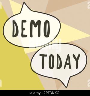 Text zeigt Inspiration Demo, Geschäftsidee Beispieldarstellung Ausdruck zeigen visuelle Kommunikation Reflexion wichtige Nachrichten geschrieben auf drei N Stockfoto