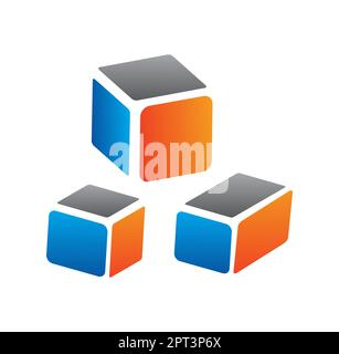 Vektorzeichen des Cube-Logos Stock Vektor
