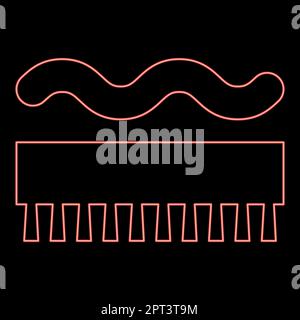 Neon abriebfest für Besen Bezeichnung auf dem Tapetensymbol Schwarze Farbe Vektor Abbildung flaches Bild Rot Vektor Abbildung flaches Bild Stock Vektor