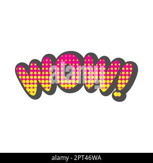 Wow! 3D Buchstaben mit Halbtonvektor Stock Vektor