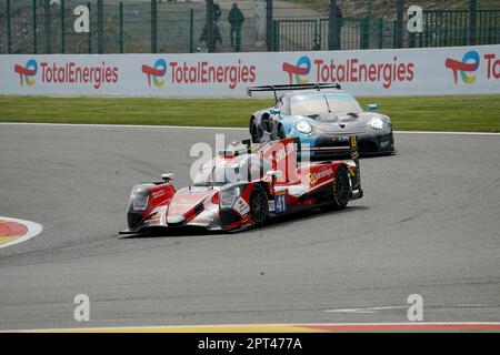 Spa Franchorchamps, Belgien. 27. April 2023. 27. April 2023, Circuit de Spa-Francorchamps, Spa-Francorchamps, WEC - TotalEnergies 6 Stunden Spa-Francorchamps, im BILDTEAM WRT, Oreca 07 - Gibson, Rui Andrade (PRT), Robert Kubica (POL), Louis Delétraz (CHE ) Guthaben: dpa/Alamy Live News Stockfoto