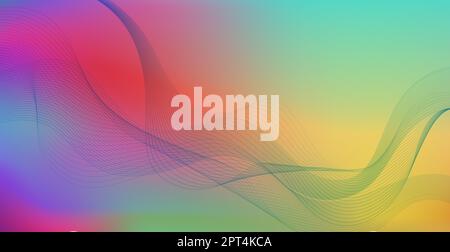 Panorama bunte abstrakte stilvolle Multi-Hintergrund mit welligen Linien - Vektor-Illustration Stockfoto