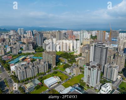 Lin Kou, Taiwan, 12. Juli 2022: Draufsicht auf die Stadt Lin Kou Stockfoto