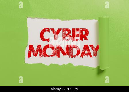 Sign Display Cyber Monday, Business Concept ein Tag, an dem E-Commerce-Websites bieten ein besonderes Angebot für Käufer Stockfoto