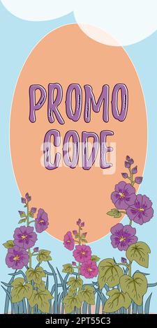 Inspiration mit Signage Promo Code, Business Approach digitalen Nummern, die Ihnen einen guten Rabatt auf bestimmte Produkte bieten Stockfoto