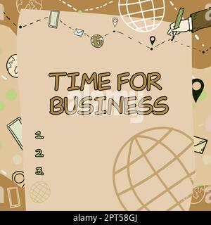 Textüberschrift mit der Darstellung von „Time for Business“ und „Word for Fulfill“ für Transaktionen innerhalb des dem Kunden zugesagten Zeitraums Stockfoto