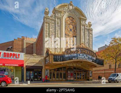 Loew's Kings Theatre, ein klassischer Filmpalast aus dem Jahr 1929, wurde 2013-2014 nach mehr als 35 Jahren der Vernachlässigung restauriert. Stockfoto