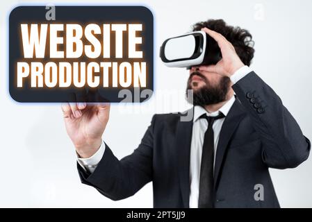 Handgeschriebene Schilder Website-Produktion, Business-Konzept-Erstellung von Websites mit Layoutinhalt und grafischem Design Stockfoto