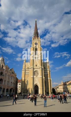 Name der Maria Kirche in Novi Sad Stockfoto