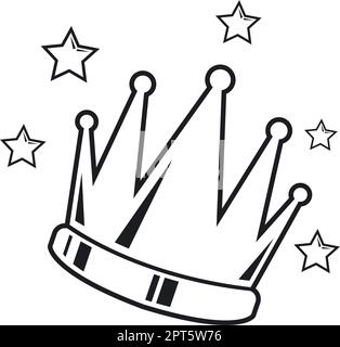 Schwarzes Kronliniensymbol Vektordarstellung Konzeptdesign Stock Vektor