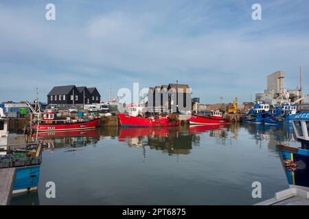 Whitstable Hafen, Kent Stockfoto