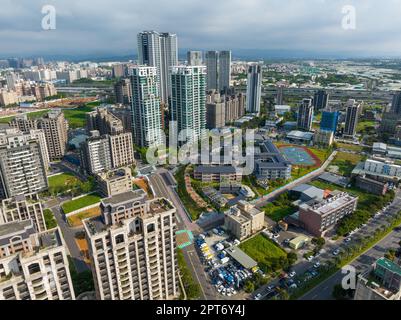 Lin Kou, Taiwan, 12. Juli 2022: Draufsicht auf die Stadt Lin Kou Stockfoto