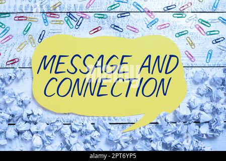 Schreiben Anzeige Text Nachricht und Verbindung, Wort auf einem Wort oder Brief an jemanden geschrieben, und es wurde empfangen Stockfoto