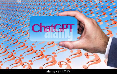 Symbol Photo, ChatGBT, AI, OpenAI, Chatbot, Künstliche Intelligenz, IT-System, Computerwissenschaft, IT-Technologie, Computersystem, Software Stockfoto
