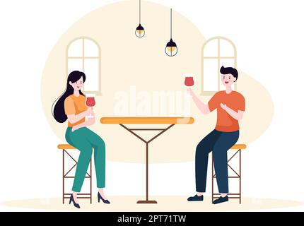 Traditionelle Thai Food Template Handgezeichnete Cartoon Flat Illustration Menschen essen Thailands Küche in einem Restaurant oder Cafe Design Stock Vektor