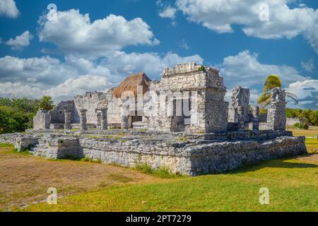 Großer Palast 25, Maya-Ruinen in Tulum, Riviera Maya, Yucatan, Karibisches Meer, Mexiko. Stockfoto