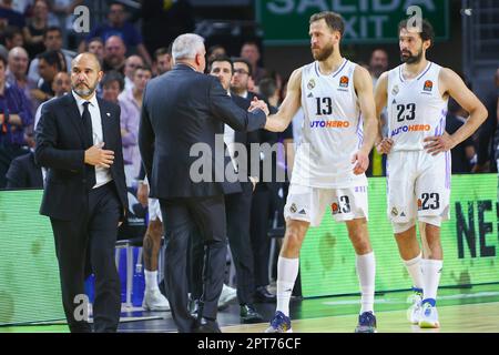 Madrid, Spanien. 27. April 2023. 27. April 2023; Wizink Center; Madrid; Spanien; Turkish Airlines Euroleague Basketball; Playoff Game 2; Real Madrid vs Partizan Mozzart Bet Belgrad; 900/Cordon Press Credit: CORDON PRESS/Alamy Live News Stockfoto