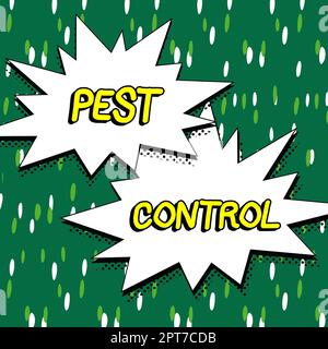 Handgeschriebenes Schild Pest Control, Geschäftsübersicht Töten destruktiver Insekten, die Ackerbau und Vieh angreifen Stockfoto