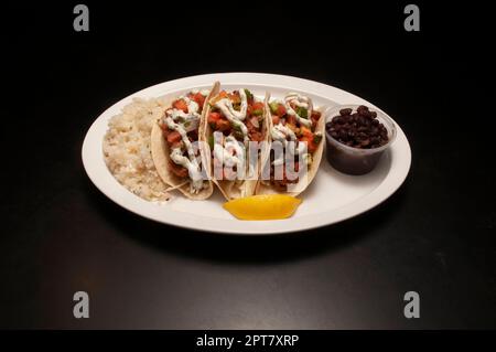 Authentische tex mex mexikanische Küche als Garnelen Taco bekannt Stockfoto