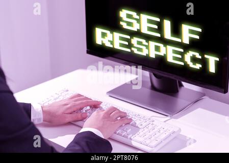 Schreiben Text anzeigen Selbstachtung, Geschäftsansatz Stolz und Selbstvertrauen stehen für sich selbst ein Stockfoto