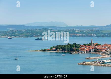 Isola Headland, Hafeneingang Koper, Slowenien Stockfoto